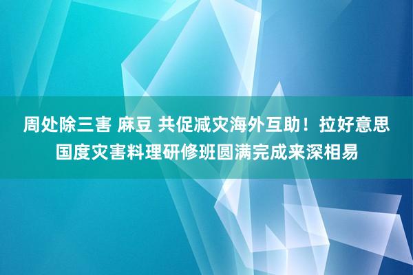 周处除三害 麻豆 共促减灾海外互助！拉好意思国度灾害料理研修班圆满完成来深相易