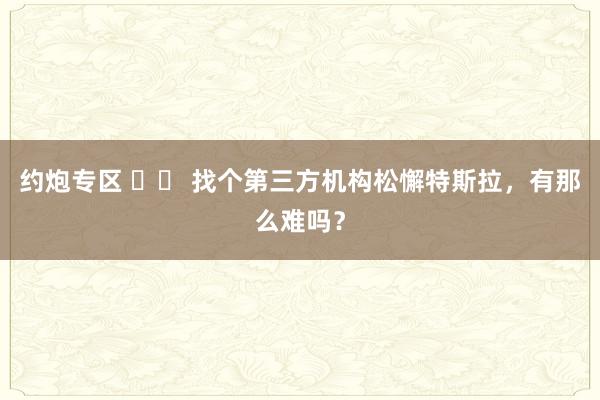 约炮专区 		 找个第三方机构松懈特斯拉，有那么难吗？