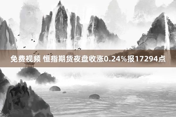 免费视频 恒指期货夜盘收涨0.24%报17294点