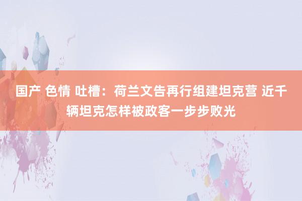 国产 色情 吐槽：荷兰文告再行组建坦克营 近千辆坦克怎样被政客一步步败光