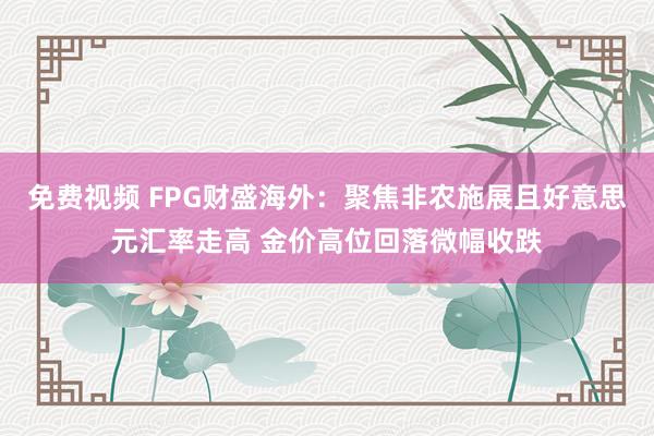 免费视频 FPG财盛海外：聚焦非农施展且好意思元汇率走高 金价高位回落微幅收跌