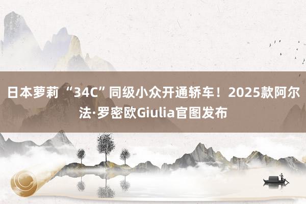 日本萝莉 “34C”同级小众开通轿车！2025款阿尔法·罗密欧Giulia官图发布