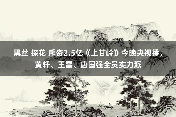 黑丝 探花 斥资2.5亿《上甘岭》今晚央视播，黄轩、王雷、唐国强全员实力派