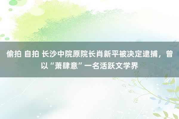 偷拍 自拍 长沙中院原院长肖新平被决定逮捕，曾以“萧肆意”一名活跃文学界