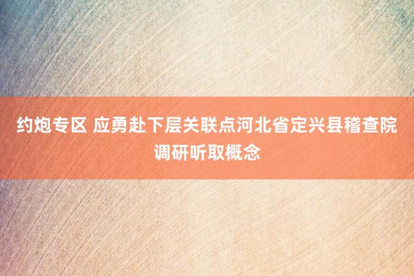 约炮专区 应勇赴下层关联点河北省定兴县稽查院调研听取概念