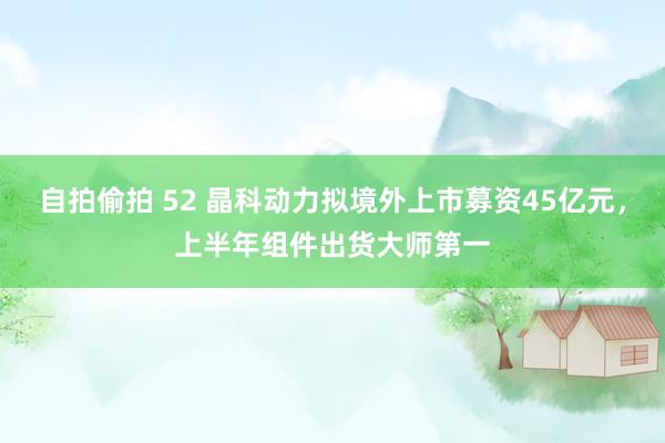 自拍偷拍 52 晶科动力拟境外上市募资45亿元，上半年组件出货大师第一