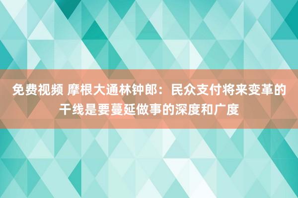 免费视频 摩根大通林钟郎：民众支付将来变革的干线是要蔓延做事的深度和广度