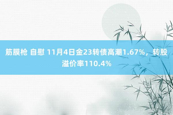 筋膜枪 自慰 11月4日金23转债高潮1.67%，转股溢价率110.4%