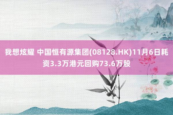 我想炫耀 中国恒有源集团(08128.HK)11月6日耗资3.3万港元回购73.6万股