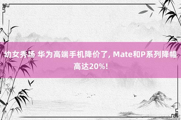 幼女秀场 华为高端手机降价了， Mate和P系列降幅高达20%!